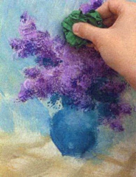 Техника рисования скомканной бумагой