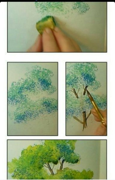 Рисуем дерево красками