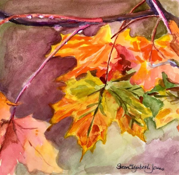 Листья живопись