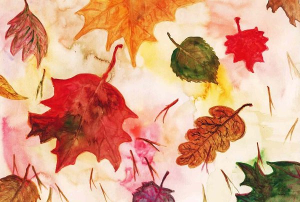 Осень рисунок акварелью