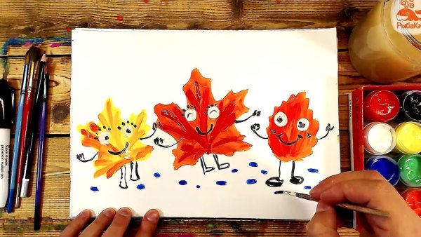 Лессировка акварель листья