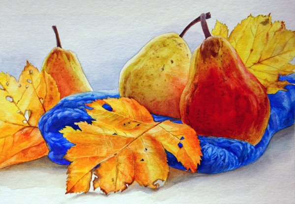 Осенний ковер акварель