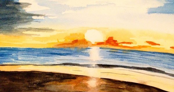 Закат рисунок