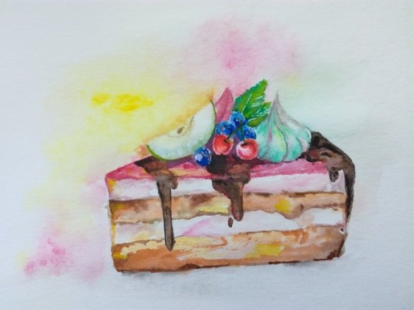 Тортик гуашью