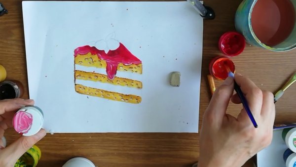 Торт гуашью для детей