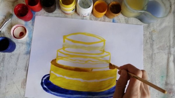 Рисование торта в подготовительной группе