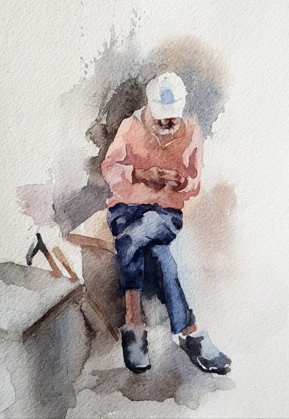 Зарисовки людей акварелью