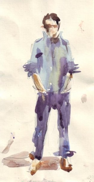 Наброски людей акварелью