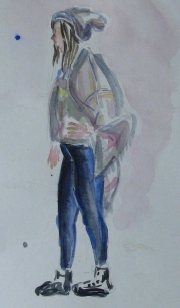 Наброски людей красками