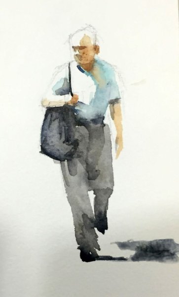 Люди в одежде гуашью