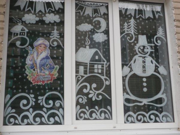 Новогодние узоры на окна