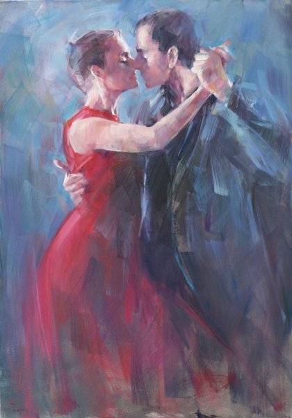 Поцелуй акварель