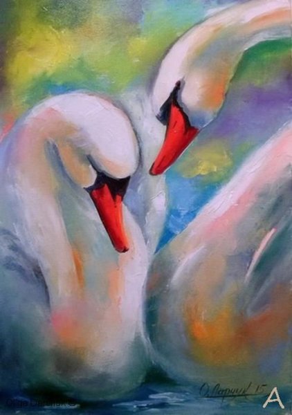 Силуэт на закате акварель