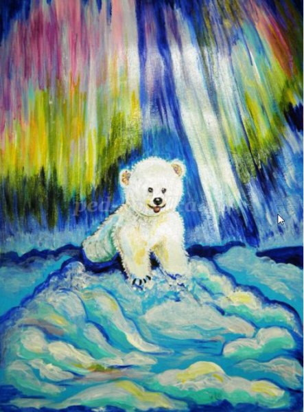 Рисование Умка и Северное сияние