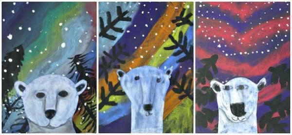 Белый медведь правополушарное рисование