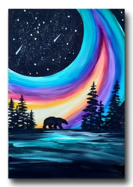 Правополушарное рисование Северное сияние