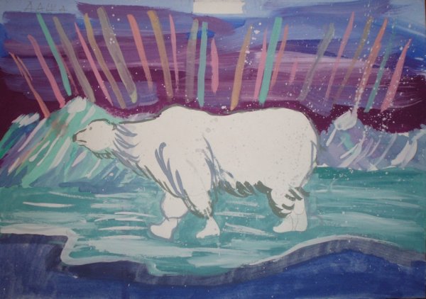 Рисование белого медведя