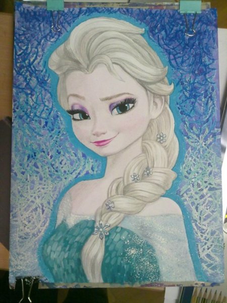 Эльза красками