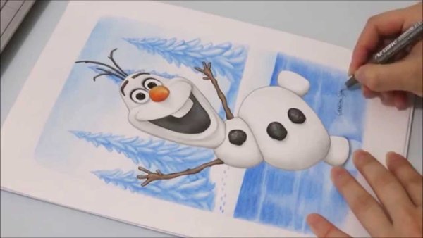 Олаф карандашом