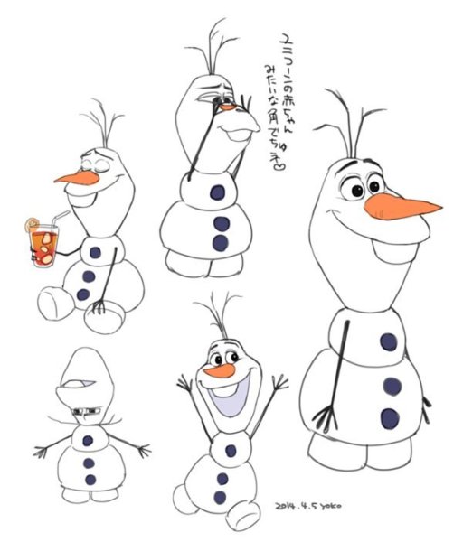 Поэтапное рисование Олафа