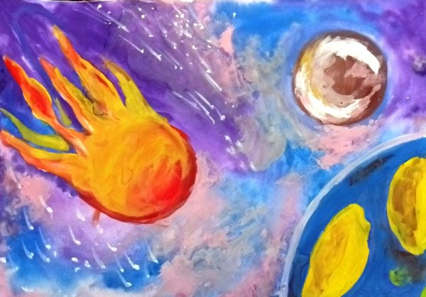 Комета гуашью