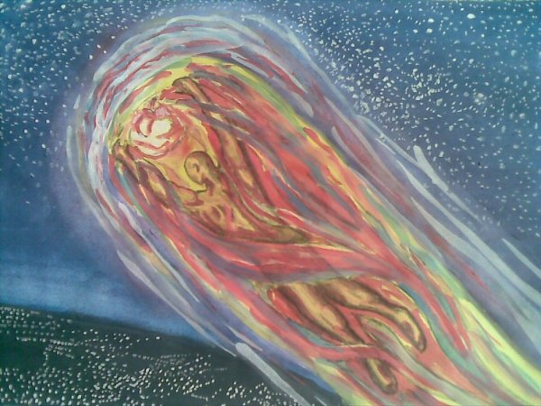 Комета гуашью