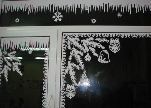 Новогодние узоры на окна