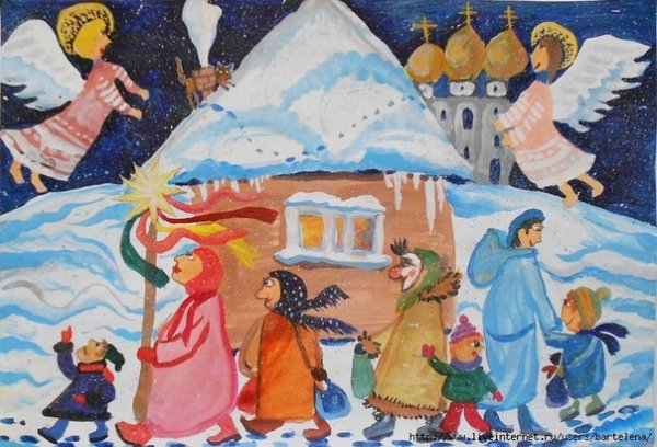 Рождество детские рисунки