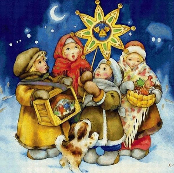 Декабрь Святки иллюстрация