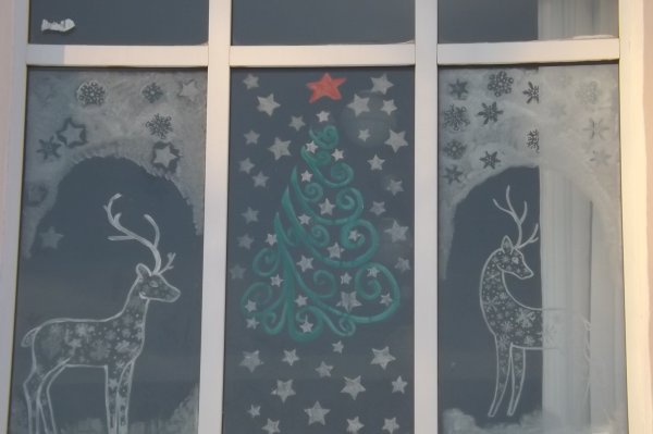 Школьные новогодние окна