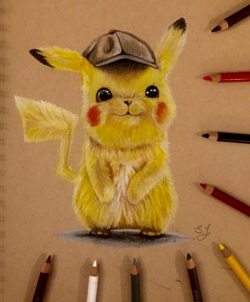 Пикачу гуашью