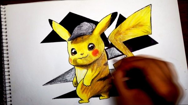 Пикачу фломастерами