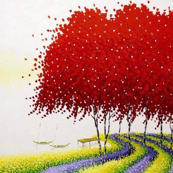 Вьетнамская художница пейзажи с деревьями