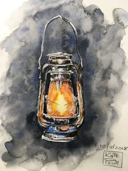 Лампочка акварель