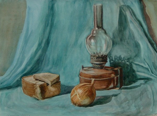 Натюрморт с керосиновой лампой