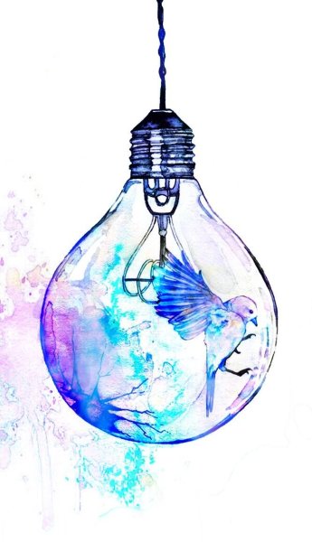Лампочка акварель