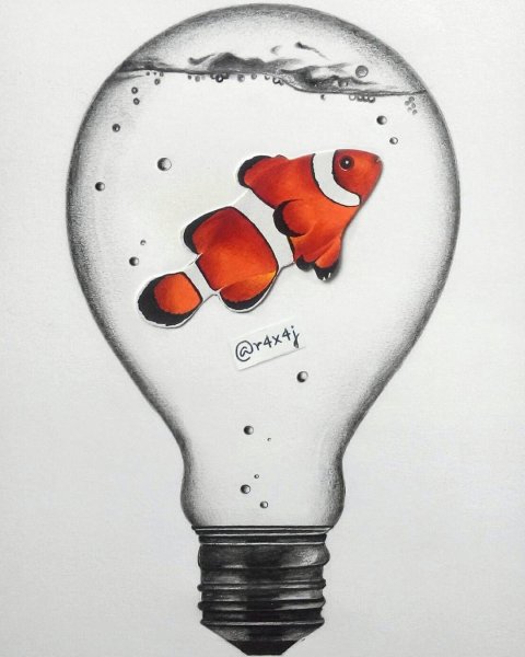 Лампочка с рисунком внутри