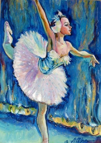 Нарисовать балерину гуашью