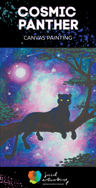 Пантера гуашью для детей