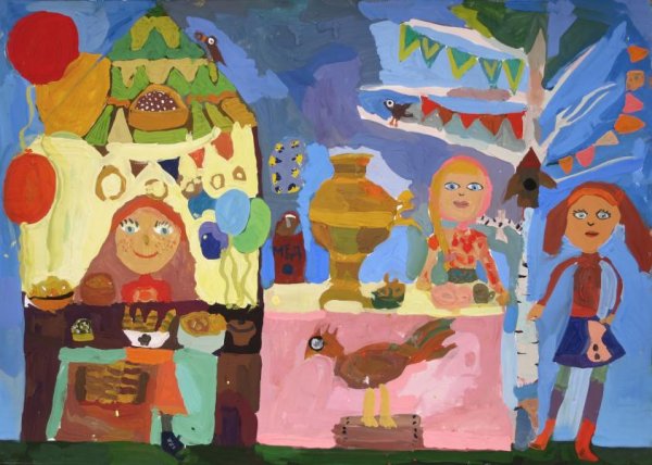 Рисунки гуашью на тему ярмарка