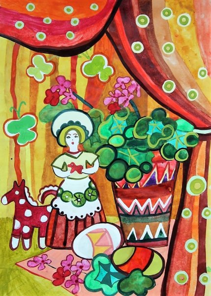 Натюрморт с дымковской игрушкой