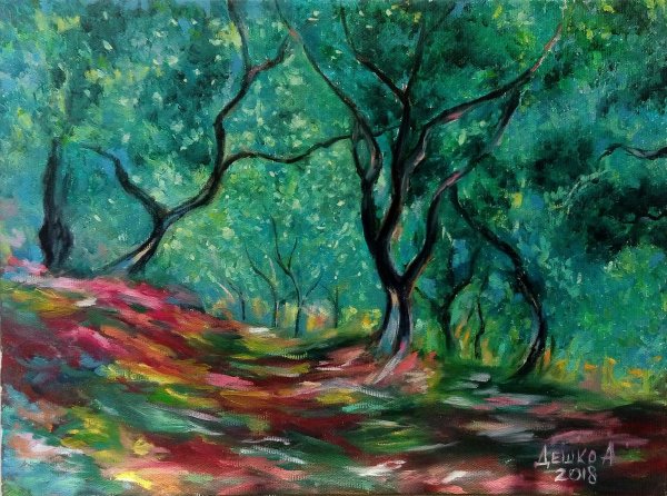 Мистические картины гуашью