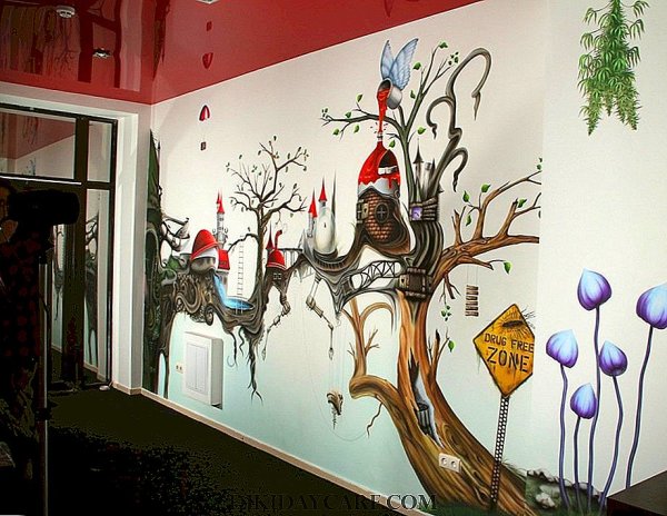 Рисунки на стенах в интерьере