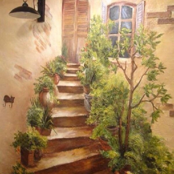 Роспись стен в углу