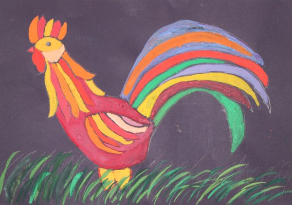 Рисование петушка в средней группе красками