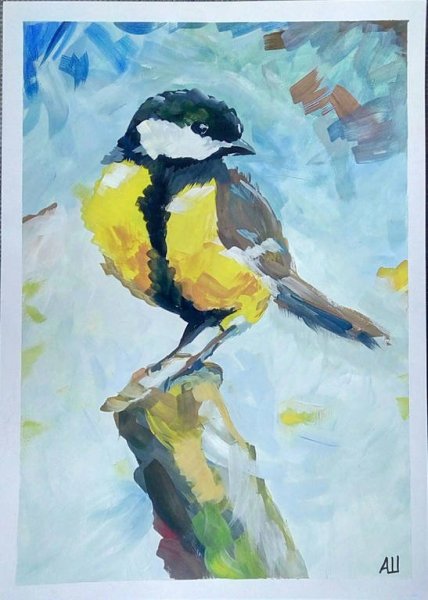 Синица гуашью