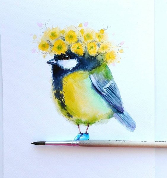 Акварельные птички Евгении Соловьевой