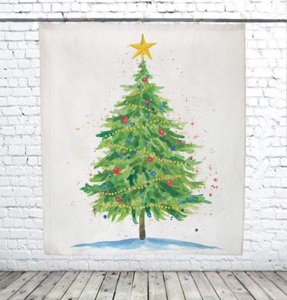 Елка гуашью