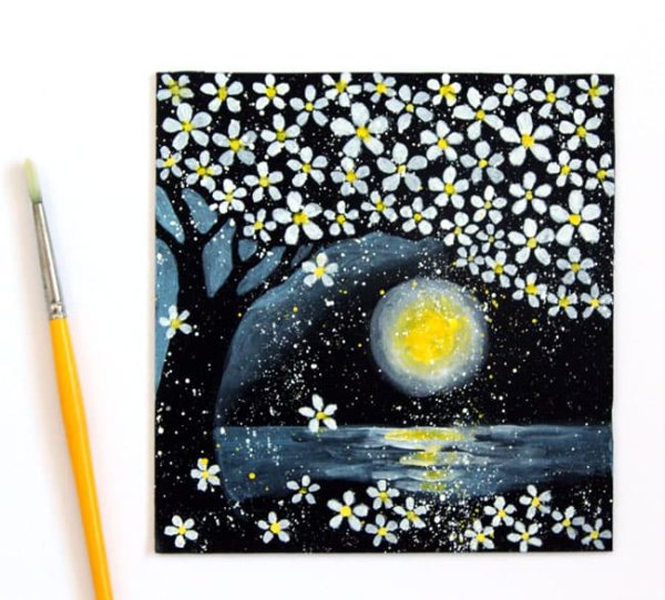 Рисование на черной бумаге гуашью