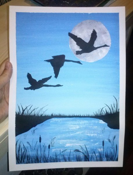 Рисунки гуашью легкие